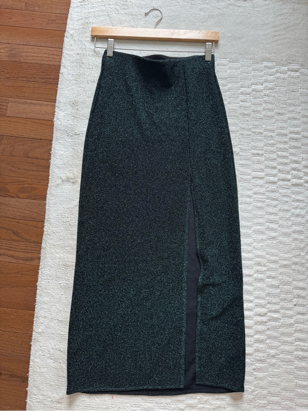 NWT Show Me Your Mumu Dark Emerald Green Sparkly Midi Skirt